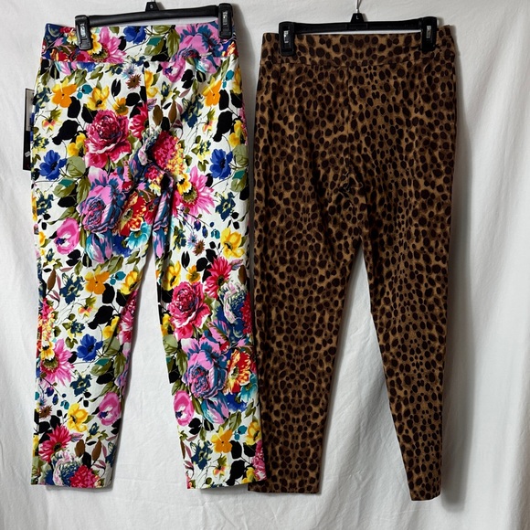 NWT Up! Floral Print Cropped Capris & Krazy Larry Animal Print Capris - Picture 5 of 5